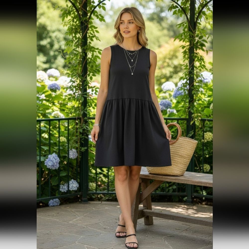 See You Monday Black Sleeveless Mini Dress